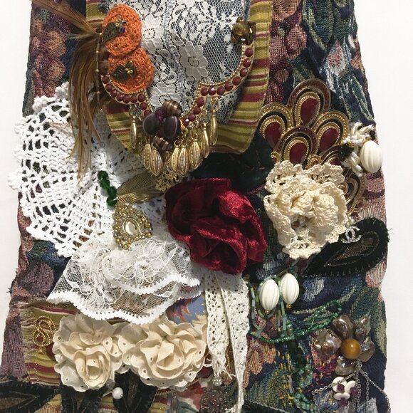 Handmade Upcycle Crossbody Bag, Boho Bag - Picture 3 of 6